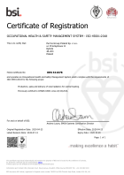 Occupational health & safety management system - ISO 45001: 2018